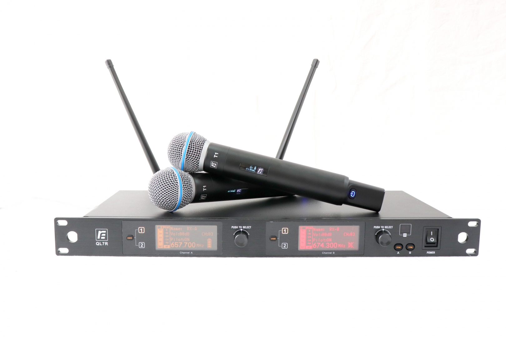 RFIntell QL7R/T1-A 651,800-683,400 МГц 2-канальная радиосистема с 2-мя ручными микрофонами в Курской области